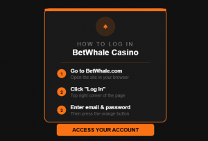 How to log in to BetWhale casino